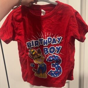 Birthday Boy 3 Paw Patrol Graphic Tee - Red
